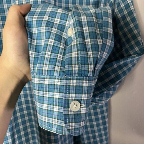 Penguin Heritage Slim Fit 2xl Men Long Sleeve Button Up Shirt Blue Plaid XXL - Picture 5 of 8